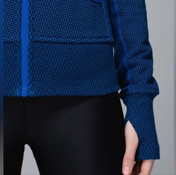 Lululemon Scuba Hoodie Stretch Lined Double Diamond Baroque Blue 2 - Picture 2 of 16